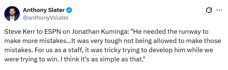 KY开云官网-科尔评价库明加勇士生涯：双方适配度太差 边争冠边培养他很棘手